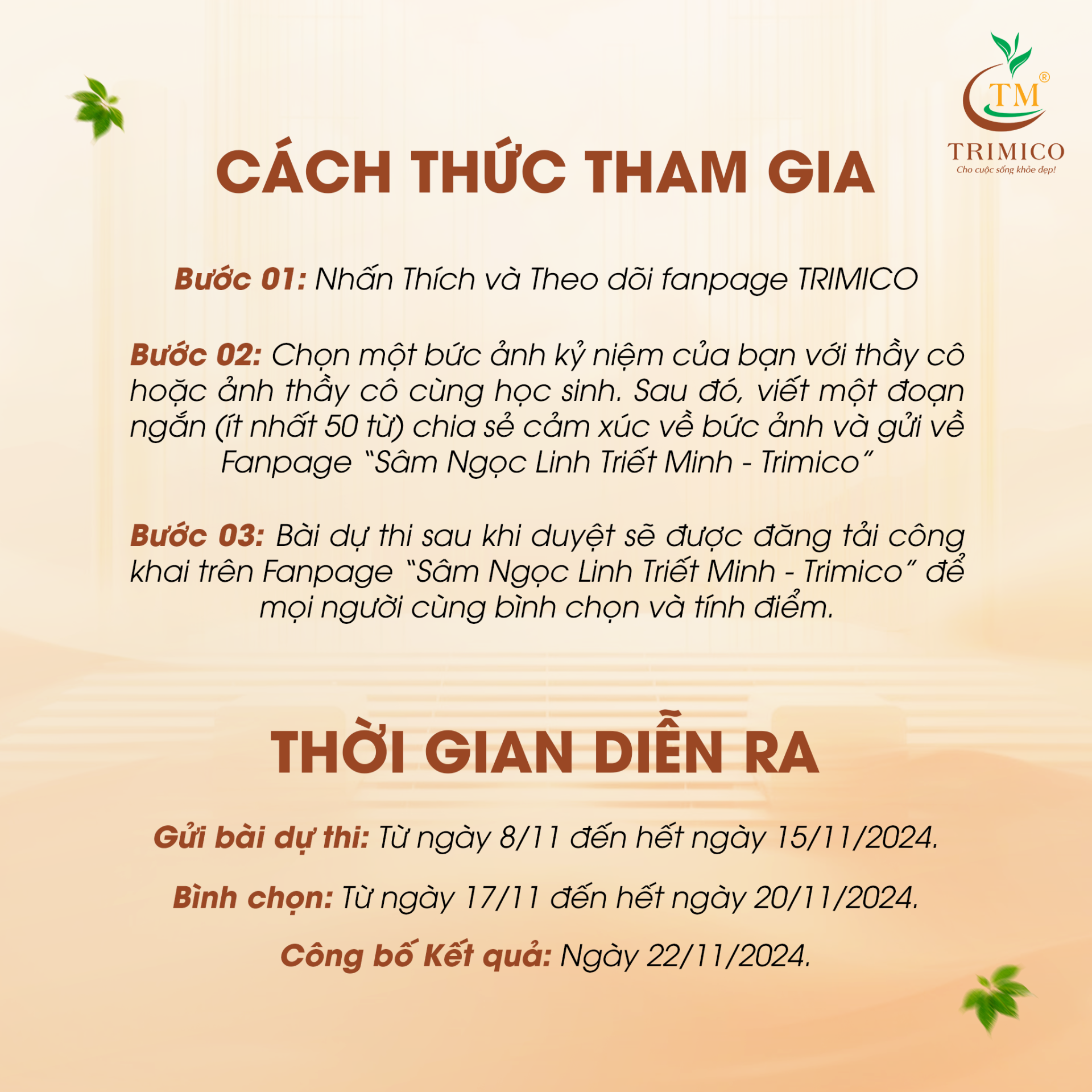 TRIMICO cuộc thi ảnh khoảnh khắc yêu thương nhân ngày nhà giáo Việt Nam 20/11