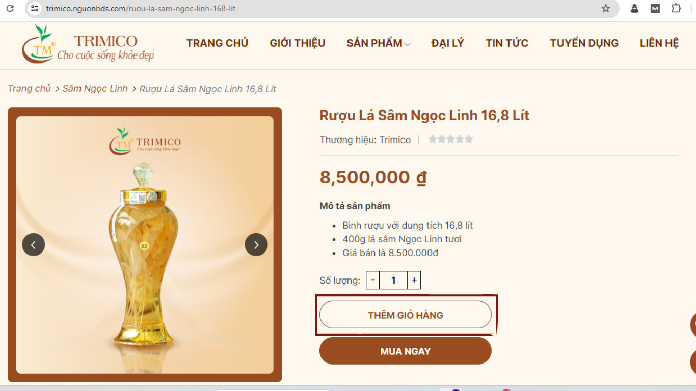 Chọn thêm vào giỏ hàng