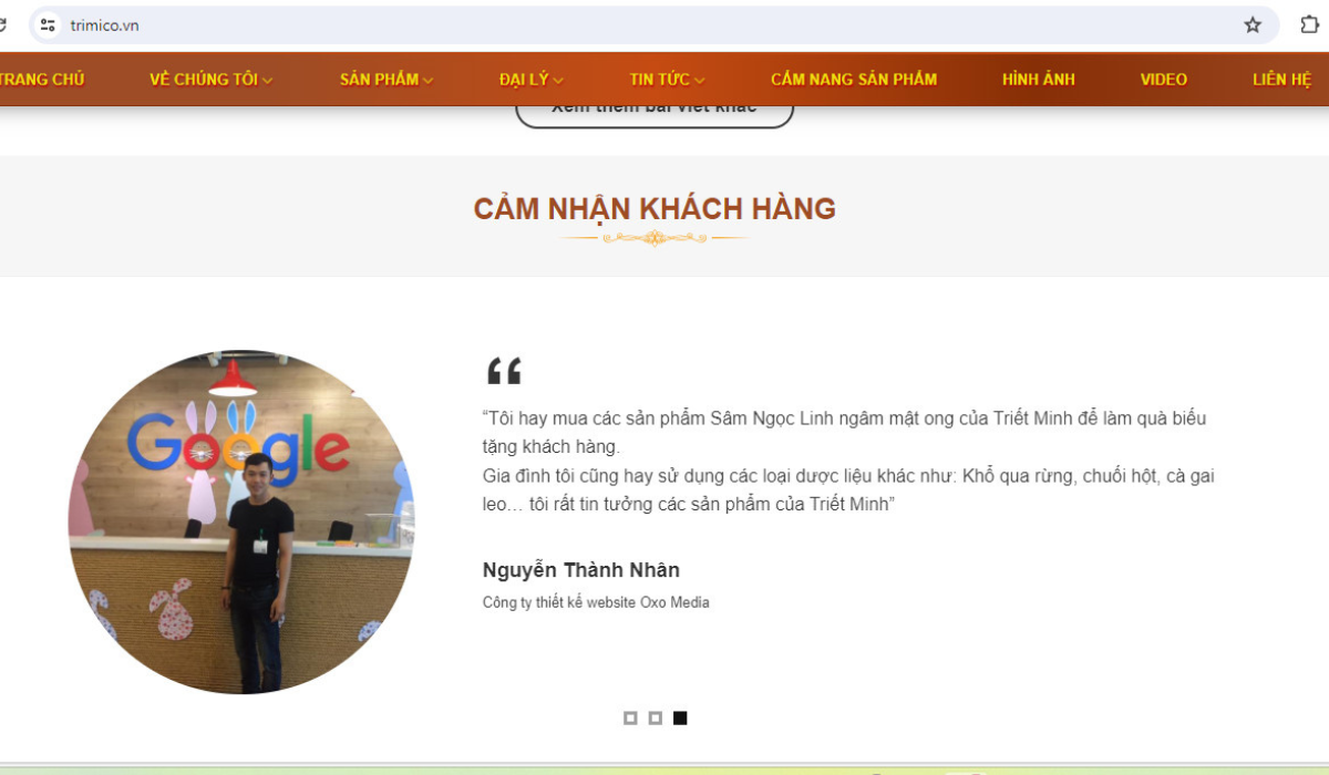 Khách hàng nói gì về sâm Ngọc Linh ngâm mật ong của TRIMICO?