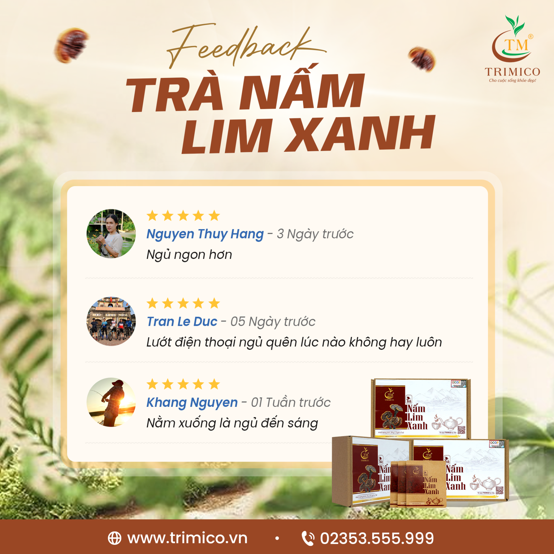 Khách hàng nói gì về trà nấm Lim Xanh